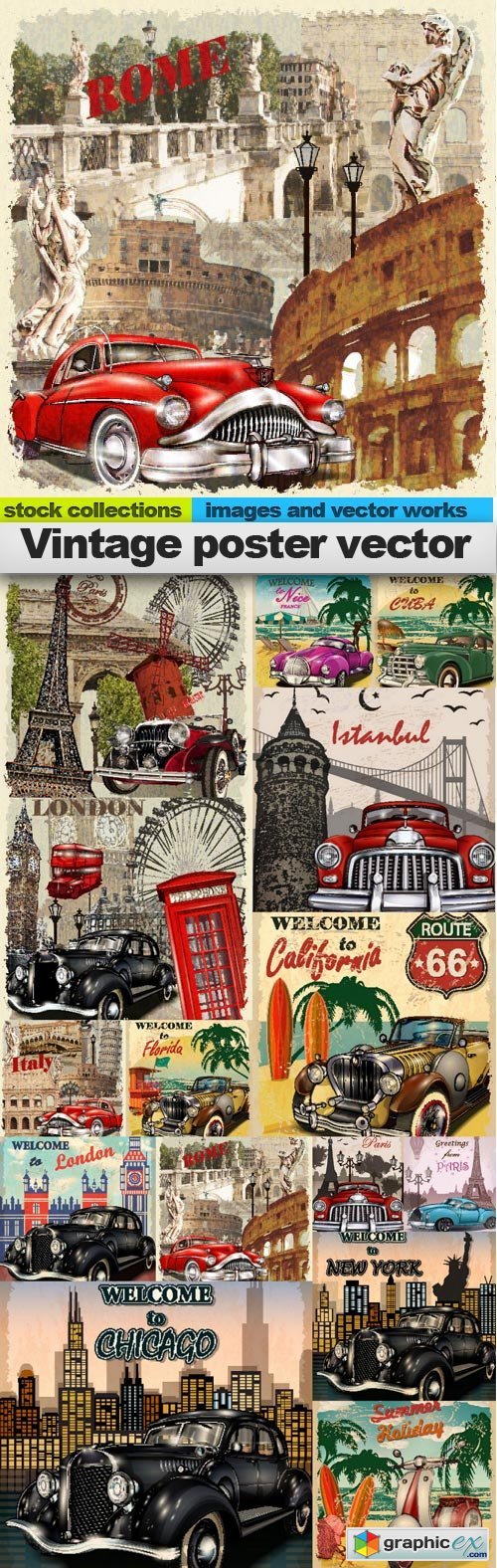 Vintage poster vector 2, 15 x EPS