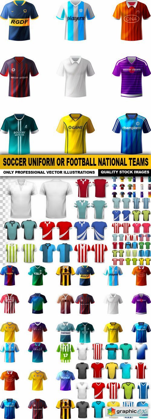 Soccer Uniform Or Football National Teams - 10 Vector
