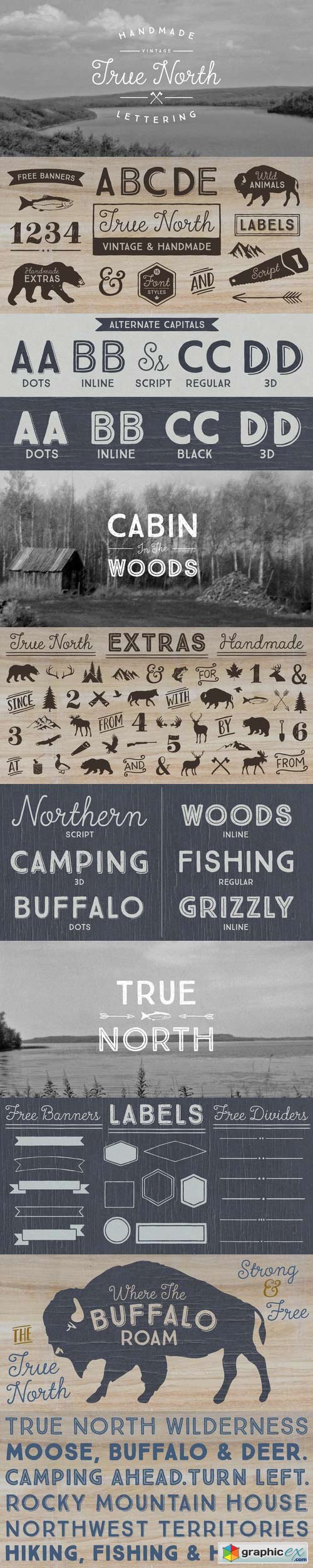 True North Font Family - 20 Fonts