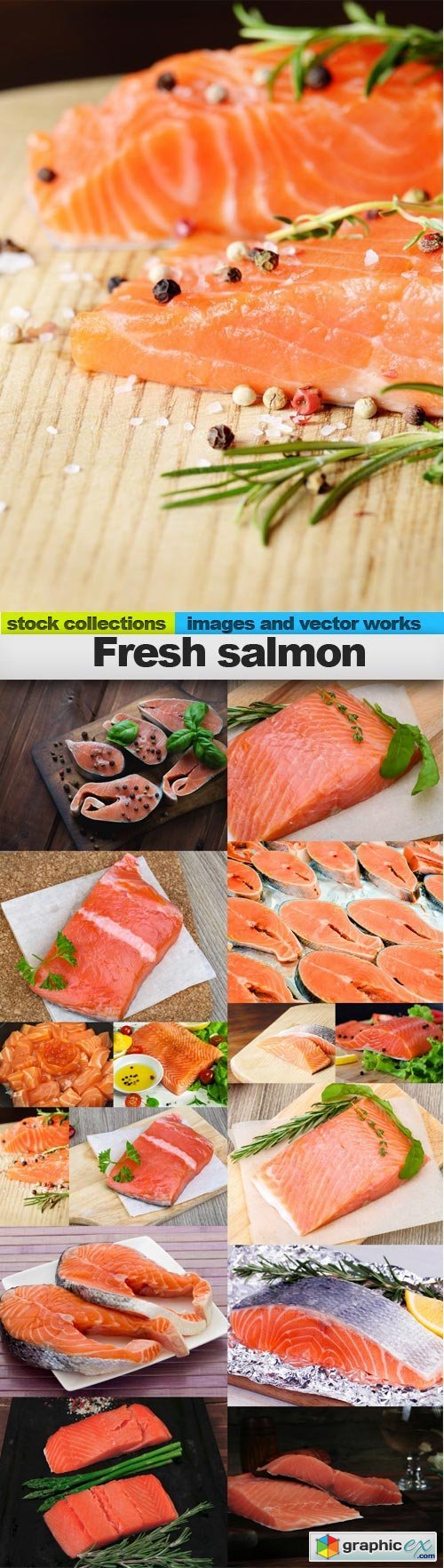 Fresh salmon, 15 x UHQ JPEG