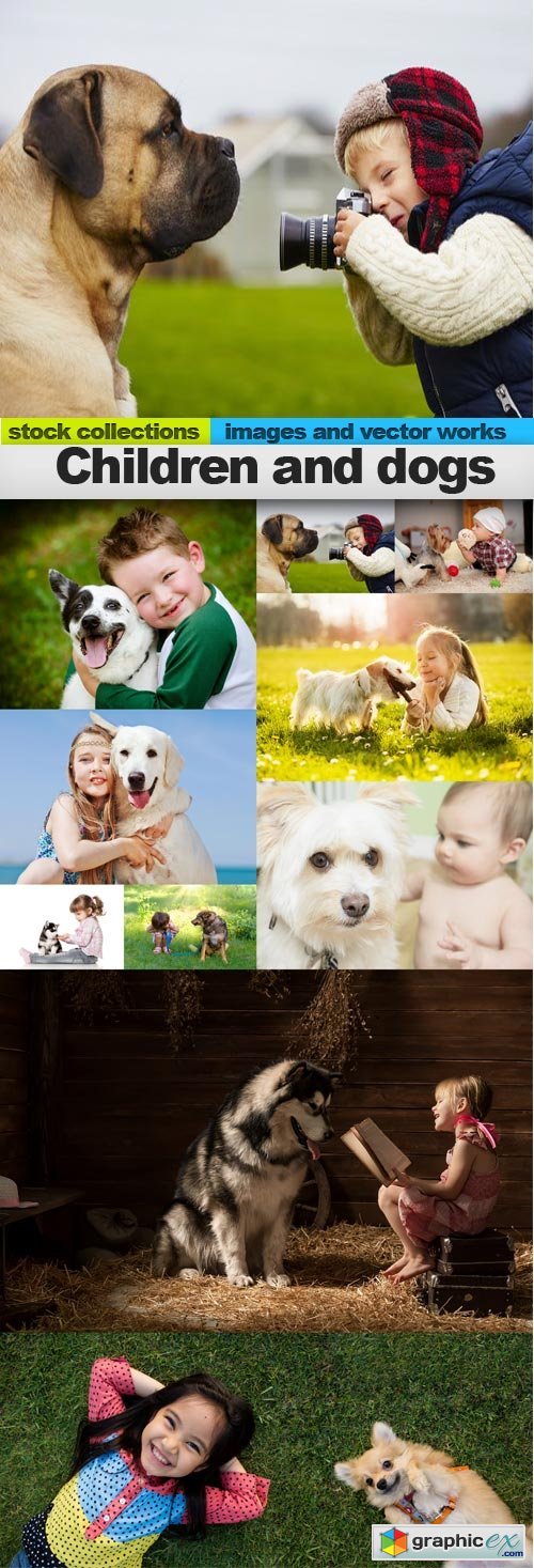 Children and dogs, 10 x UHQ JPEG