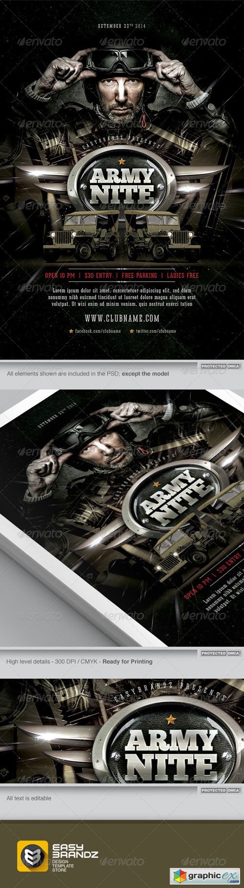 Army Nite Flyer Template