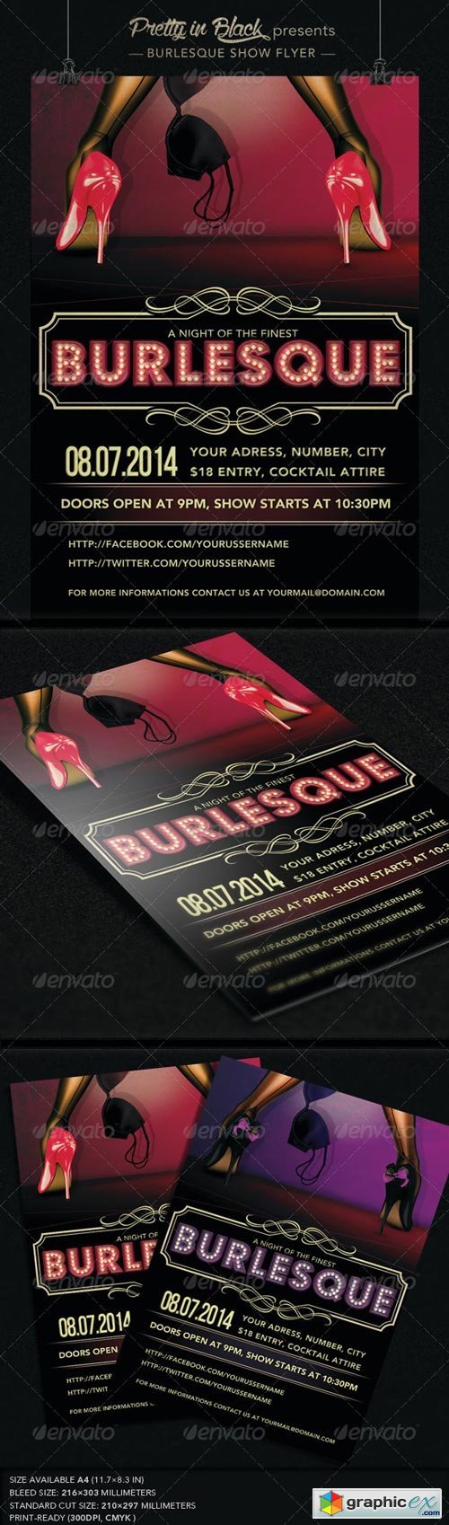Burlesque Show Flyer/Poster Vol. 2