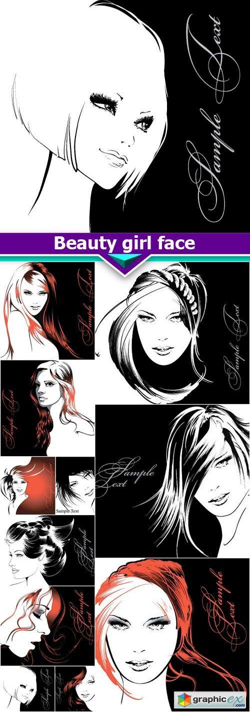 Beauty girl face 11X EPS