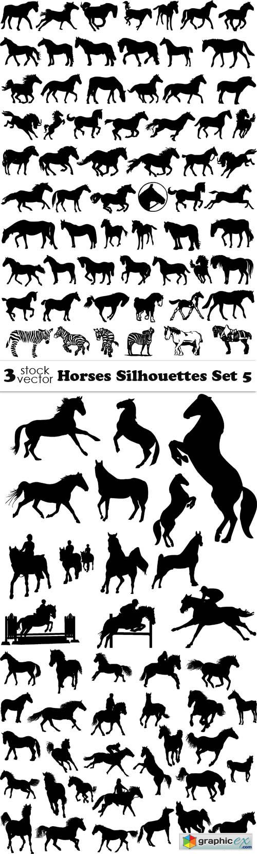 Vectors - Horses Silhouettes Set 5
