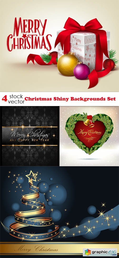 Vectors - Christmas Shiny Backgrounds Set