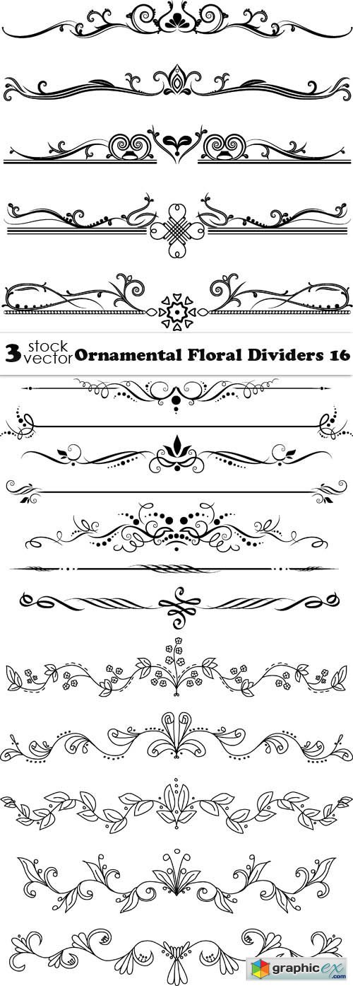 Vectors - Ornamental Floral Dividers 16