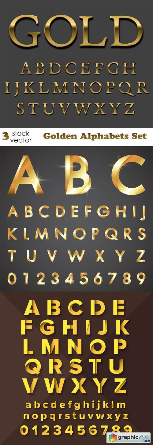 Vectors - Golden Alphabets Set