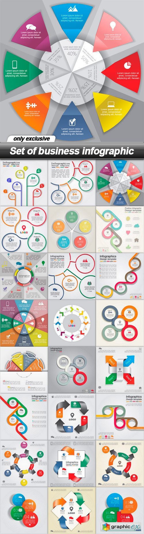 Set of business infographic - 24 EPS