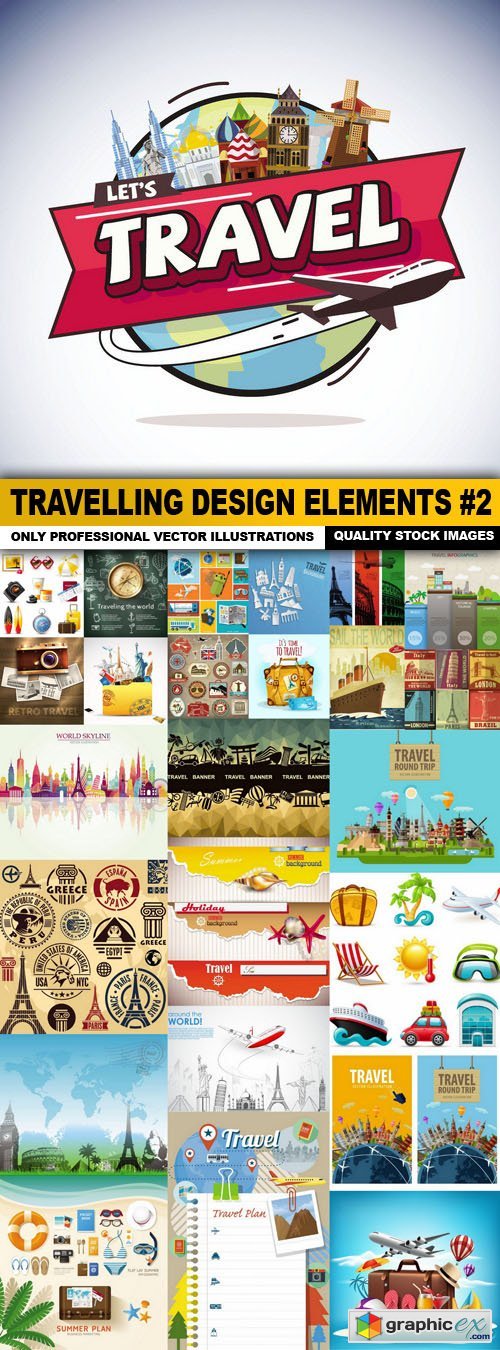 Travelling Design Elements #2 - 25 Vector