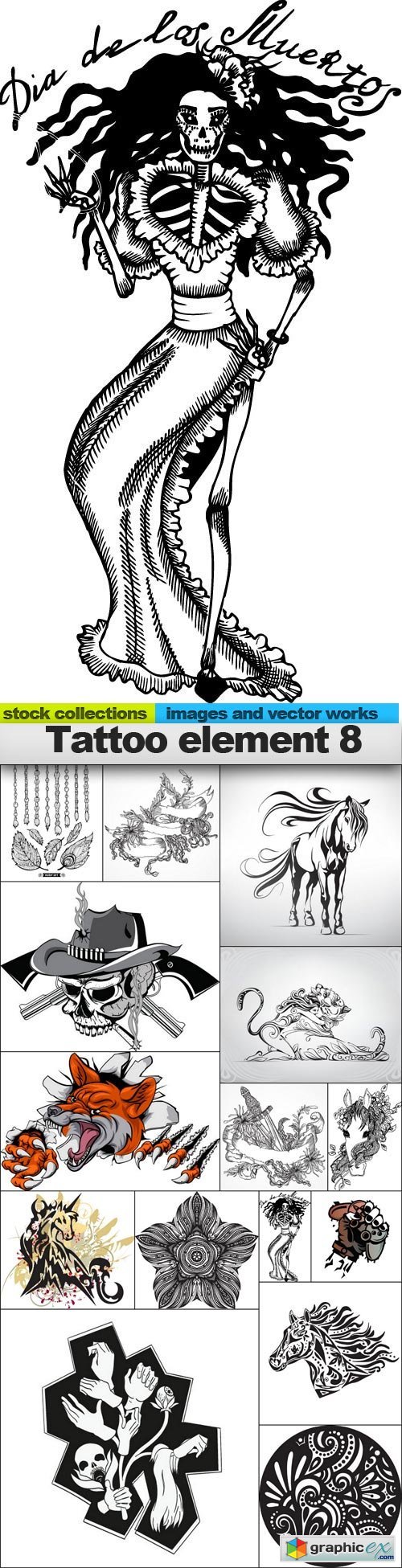 Tattoo element 8, 15 x EPS
