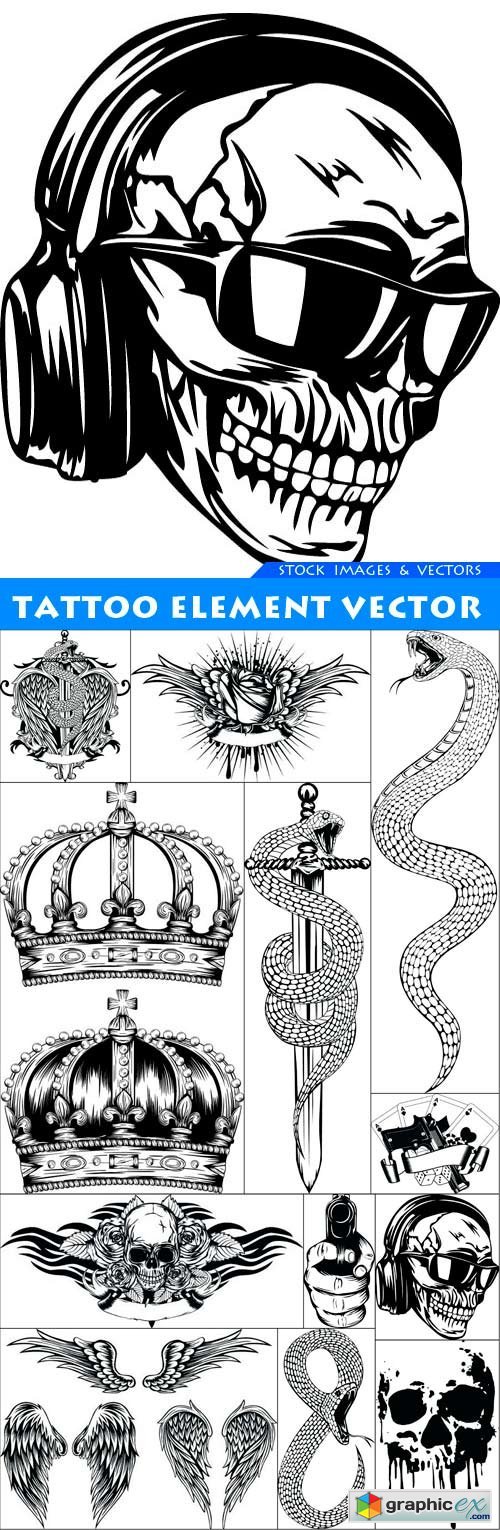 Tattoo element vector 12X EPS