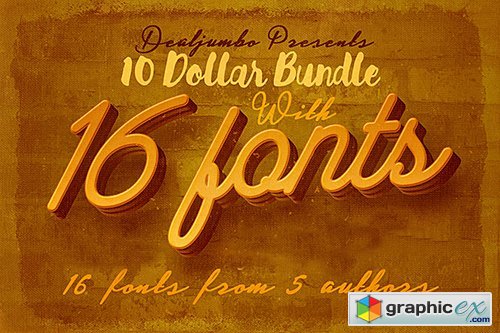 10 Dollar Bundle vol.4 � 16 Custom Fonts!