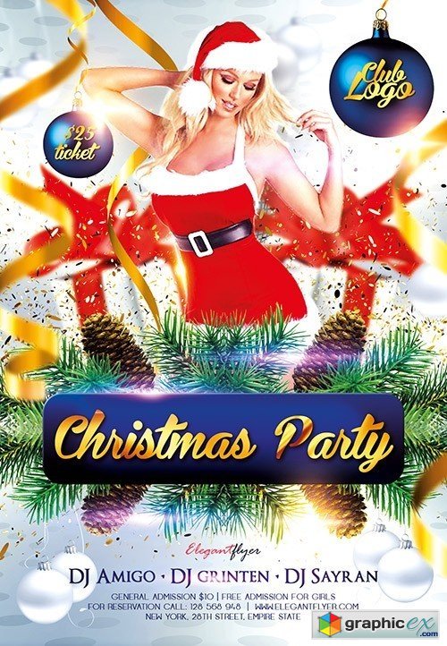 Christmas Party Flyer PSD Template + Facebook Cover