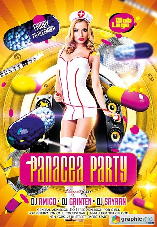 Panacea Party Flyer PSD Template + Facebook Cover