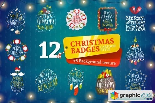 12 Christmas badges