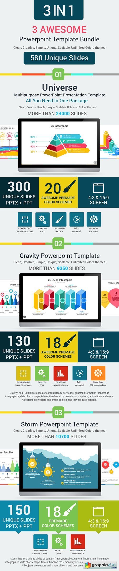 3 Awesome Powerpoint Template Bundle