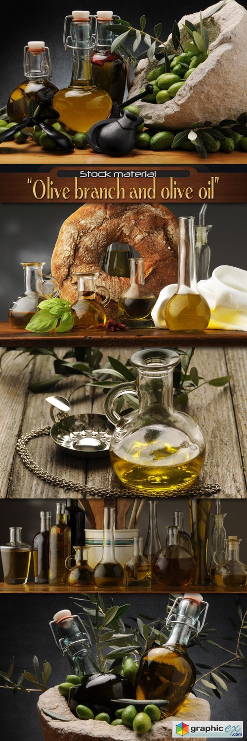 Olive branch and olive oil