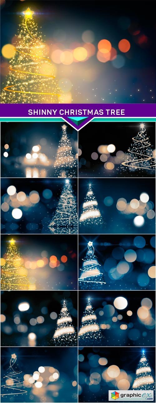 Shinny Christmas Tree, abstract background 10x JPEG