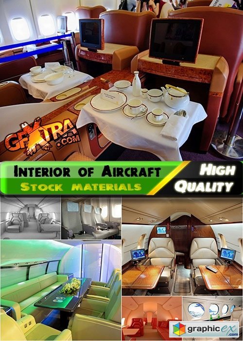 Luxury interior of aircraft Stock Images - 25 Eps