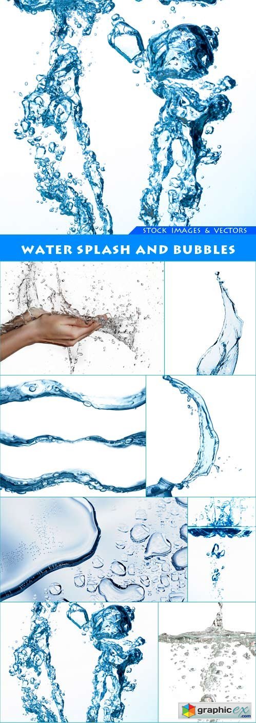 Water splash and bubbles 8X JPEG