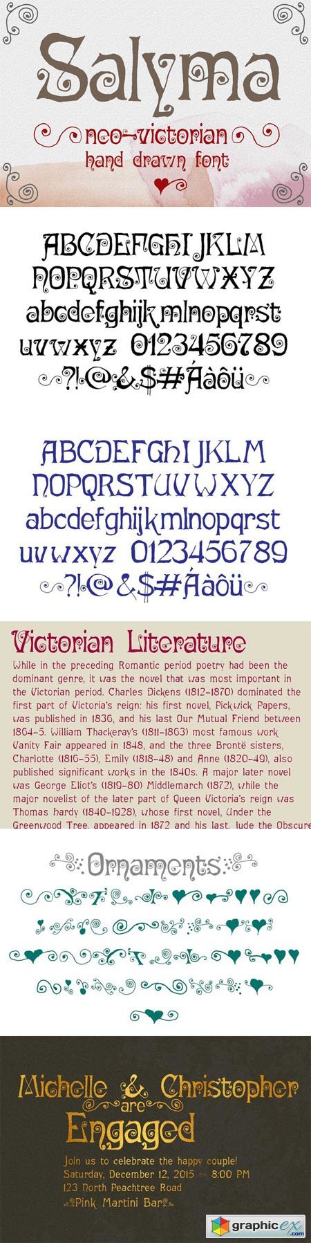Salyma neo-victorian hand drawn font