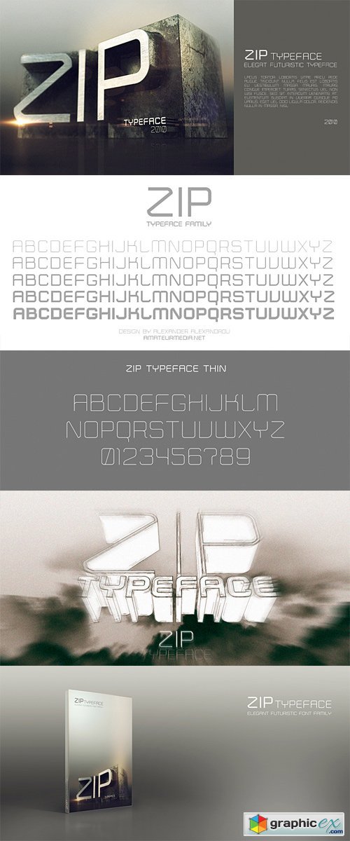 Zip Typeface Font Family - 5 Fonts