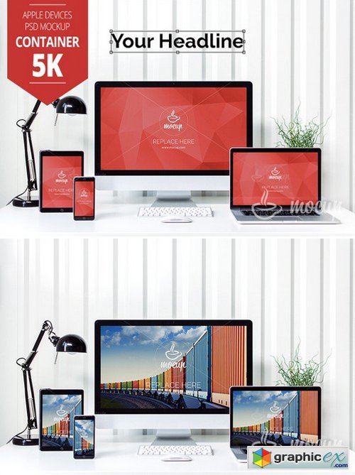 Container 5K Apple Devices Mockup