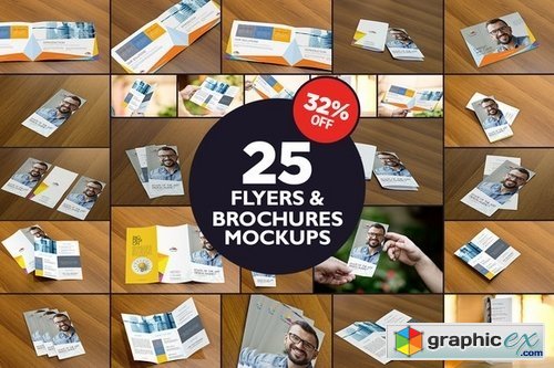 The Flyers & Brochures Mockup Bundle