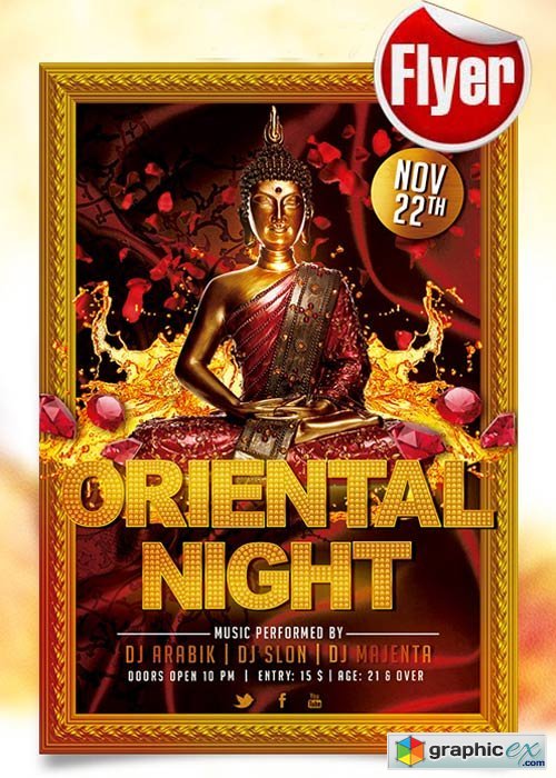 Oriental Night Flyer Template + Facebook Cover