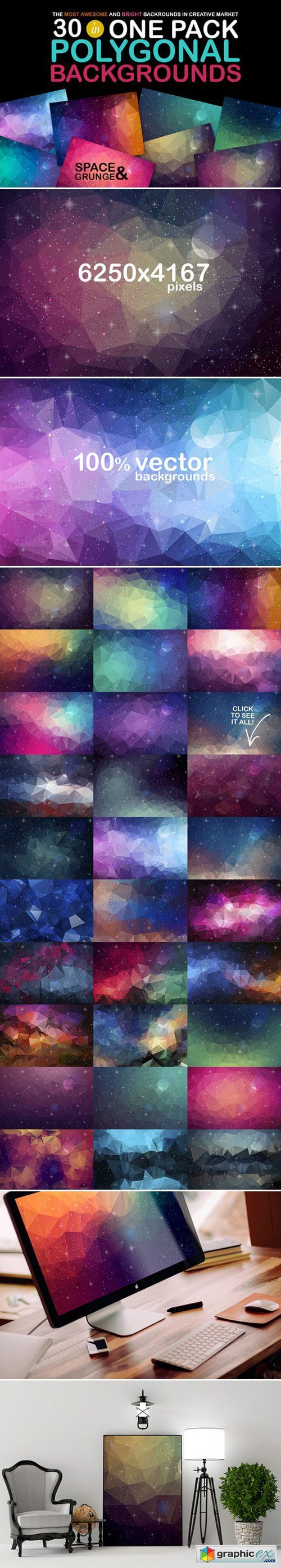 CM - Polygonal Space Backgrounds 430458