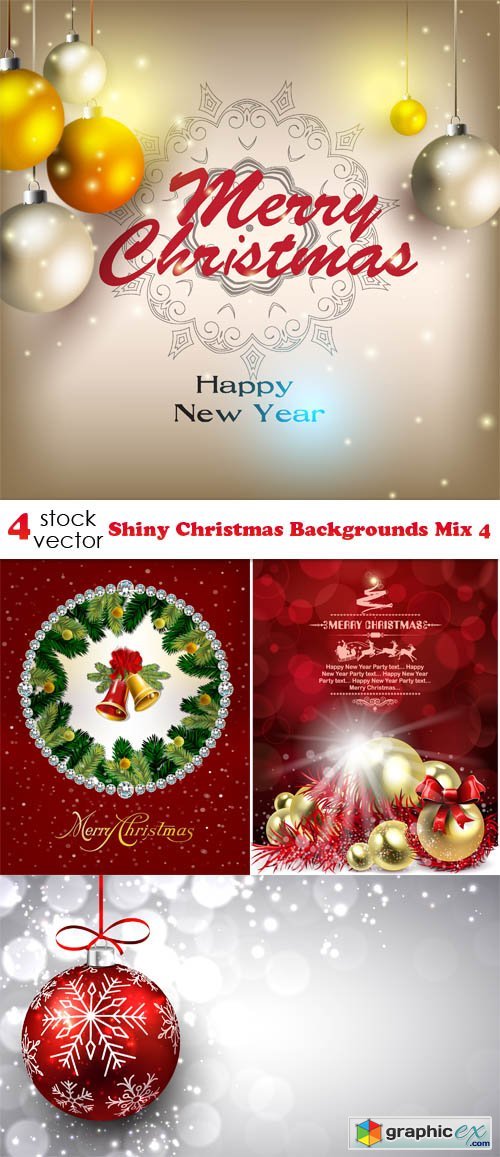 Vectors - Shiny Christmas Backgrounds Mix 4