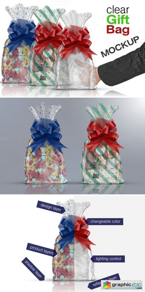 Clear Cello Gift Bag Mockup