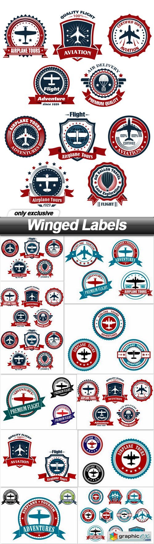 Winged Labels - 10 EPS