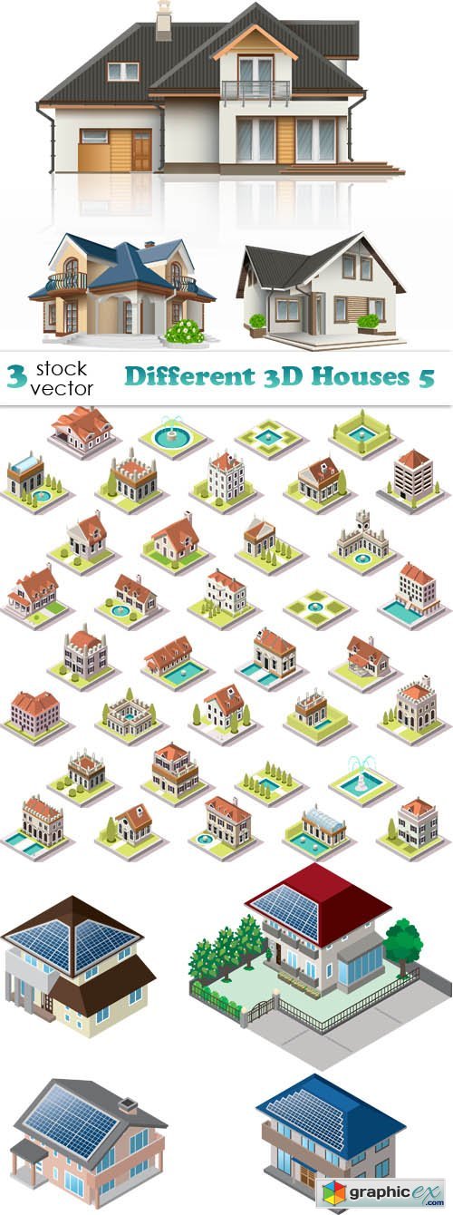 Vectors - Different 3D Houses 5