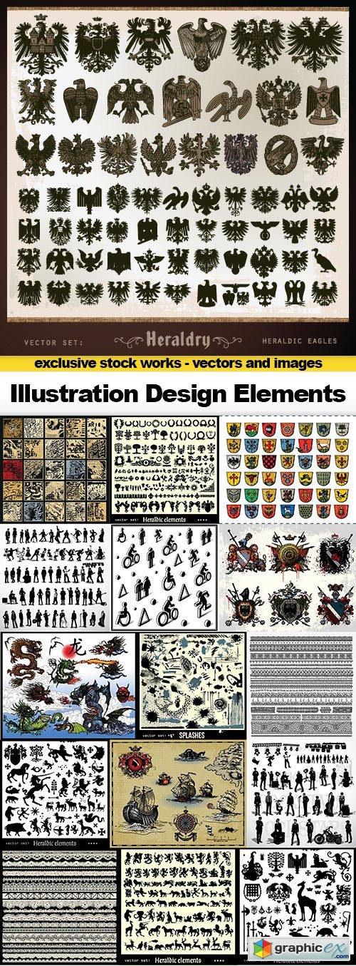 Illustration Design Elements, 25x EPS