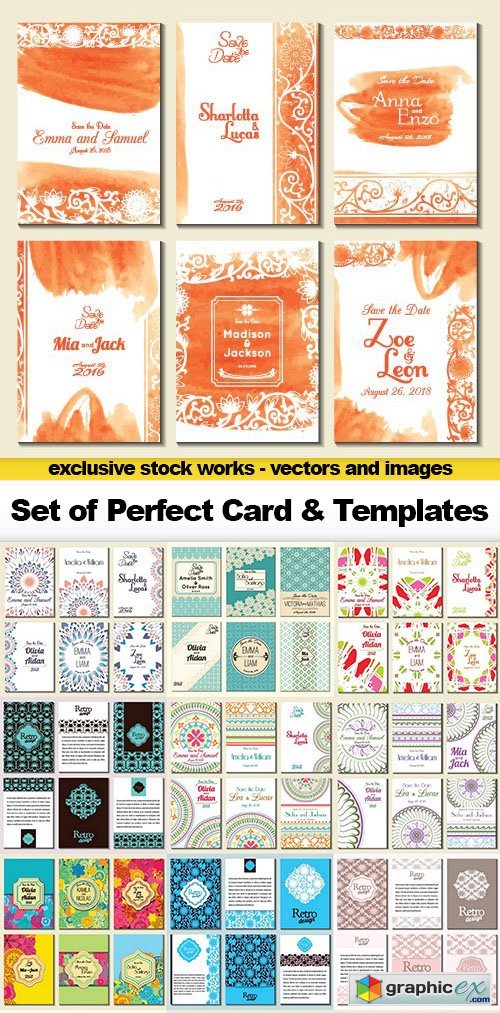 Set of Perfect Card & Templates, 25x EPS
