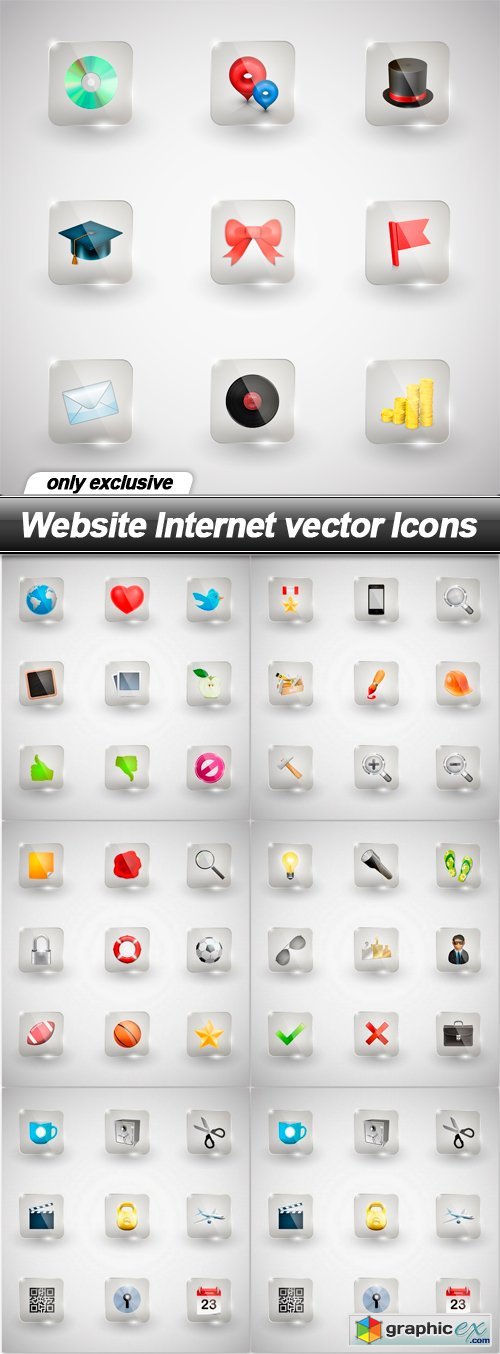 Website Internet vector Icons - 7 EPS