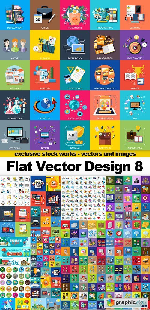 Flat Vector Design 8 - 40x EPS