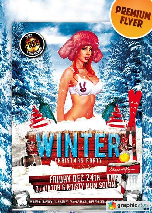Winter Christmas Party flyer Template
