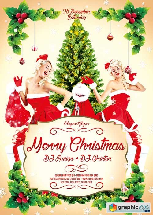 Merry Christmas 3 Flyer Template + Facebook Cover