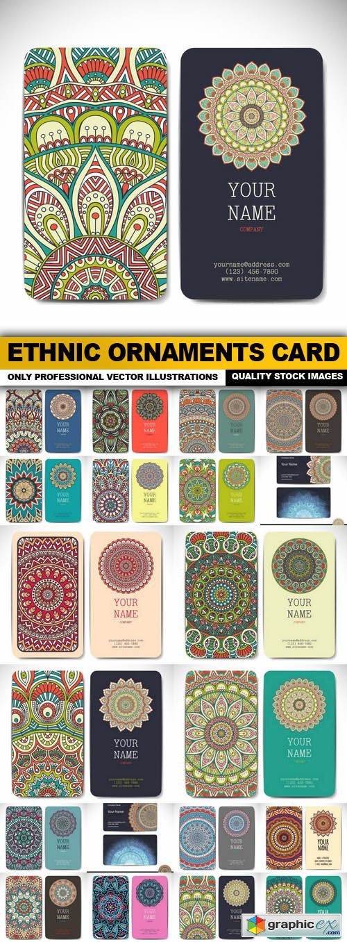Ethnic Ornaments Card - 20 Vector
