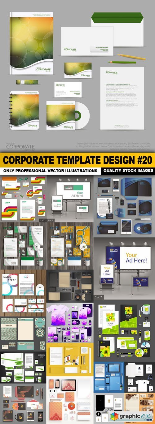 Corporate Template Design #20 - 20 Vector