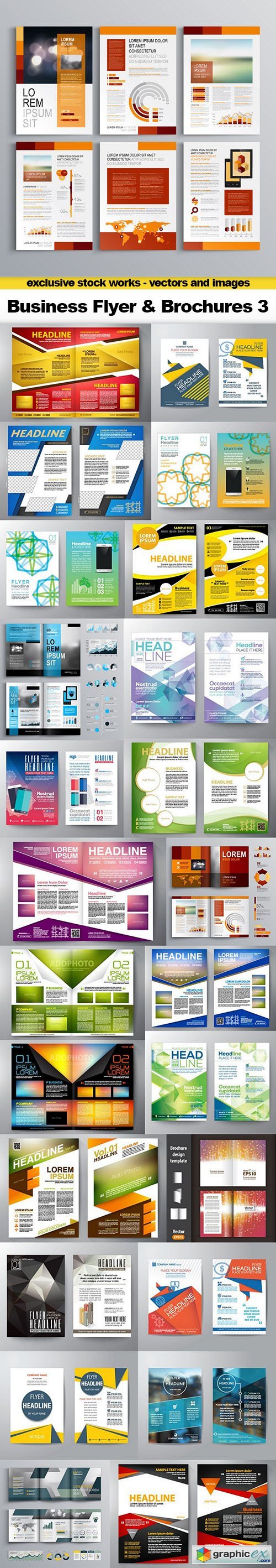 Business Flyer and Brochures - Design Collection 3, - 25xEPS