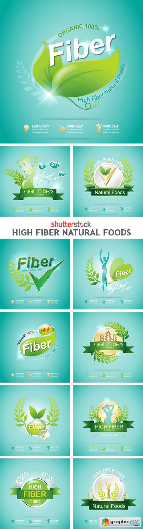 High Fiber Natural Foods - 25xEPS