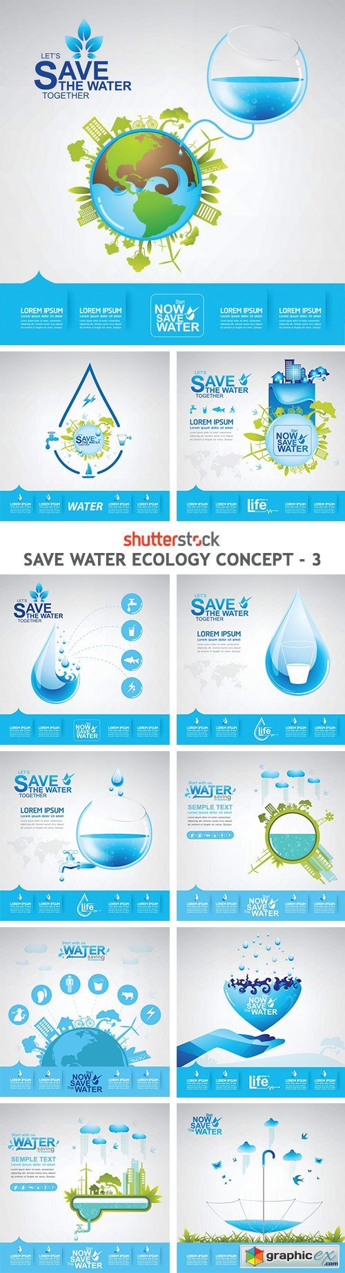 Save Water Ecology Concept - 3 - 25xEPS