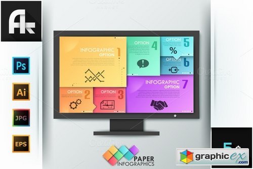 CM - Paper Screen Infographics Template 388758
