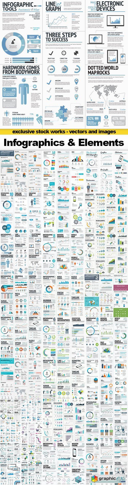 Infographics Templates & Business Elements, 30x EPS