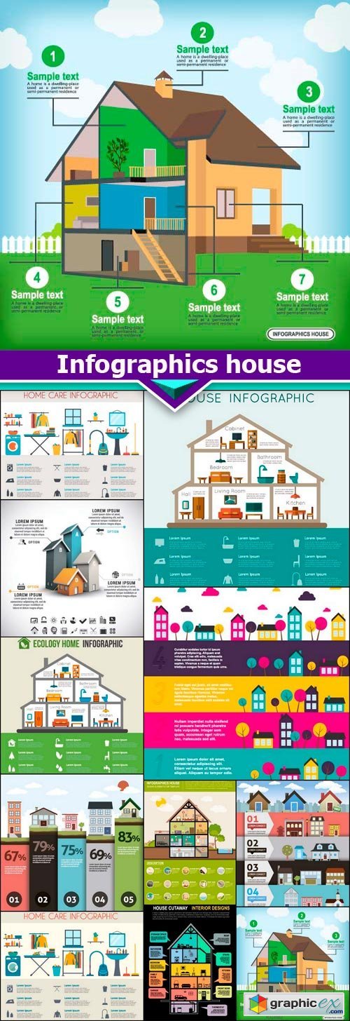 Infographics house 11X EPS