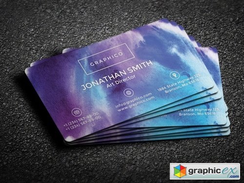 Simple Watercolor Business Card - 17